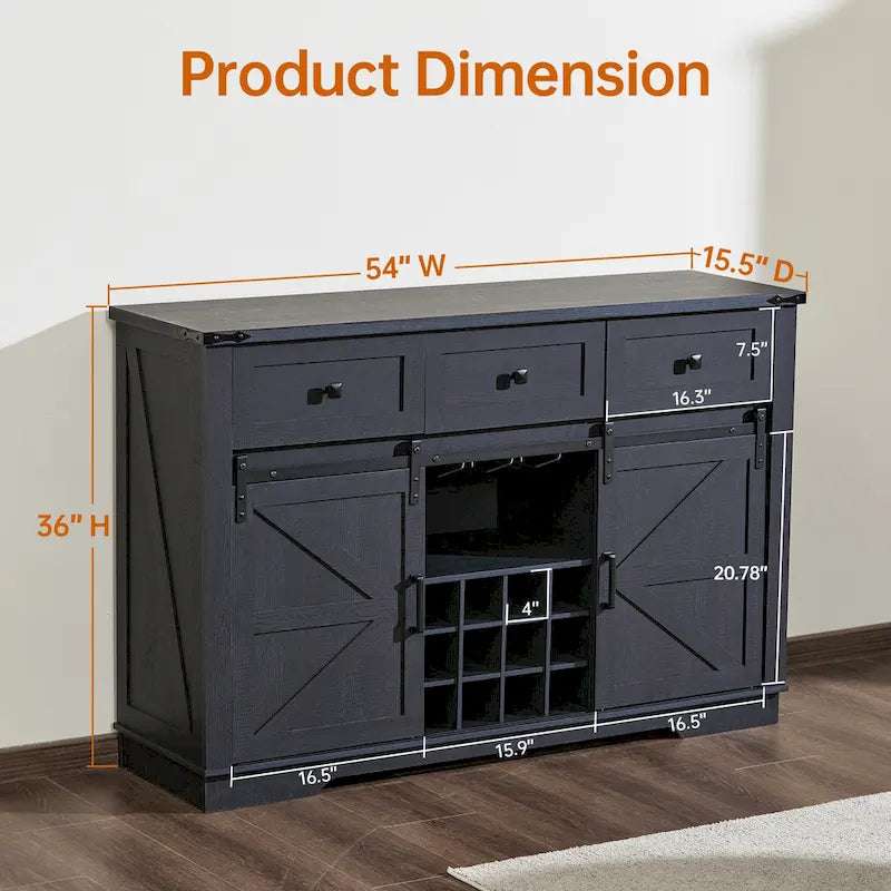 Ukuowu Bahut de Ferme avec Rangement pour Cuisine, Salle à Manger, Bois de Grange Récupéré