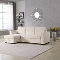 Canapé sectionnel de rangement réversible en velours large de 91 po avec lit et méridienne