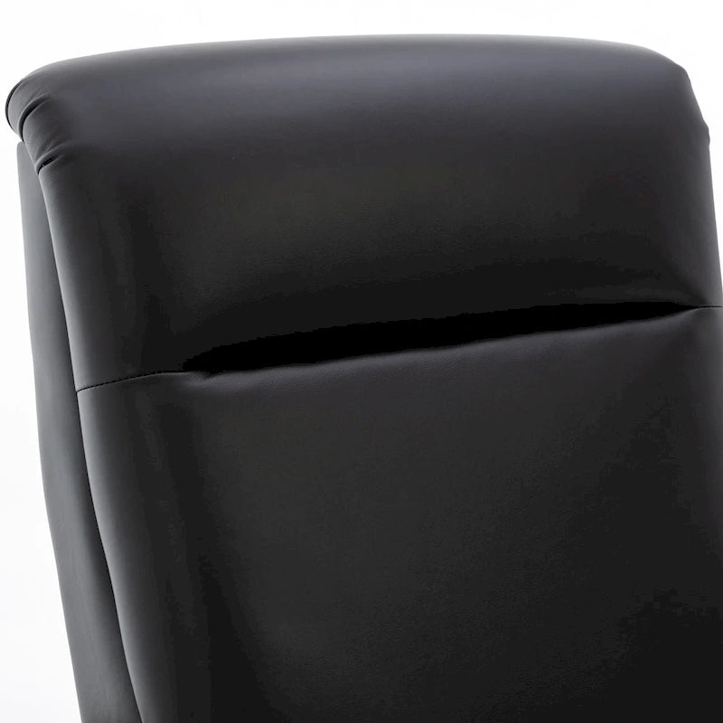 Fauteuil inclinable à dossier poussoir en cuir pleine fleur et bois Fordham par Greyson Living