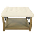 Pouf carré de cocktail avec plateau capitonné HomePop