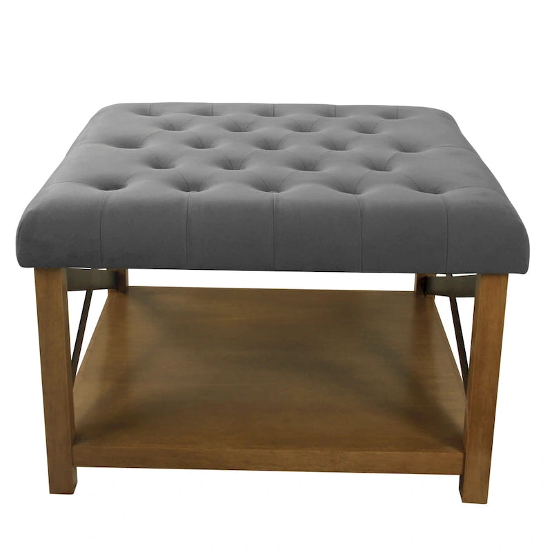 Pouf carré de cocktail avec plateau capitonné HomePop