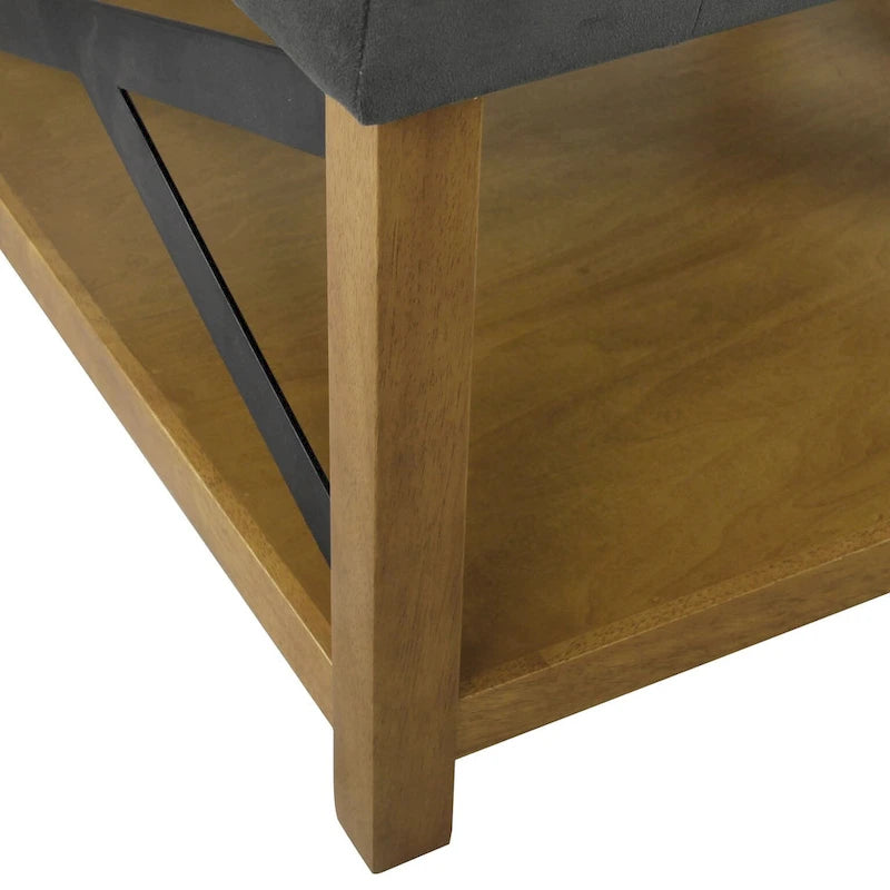 Pouf carré de cocktail avec plateau capitonné HomePop
