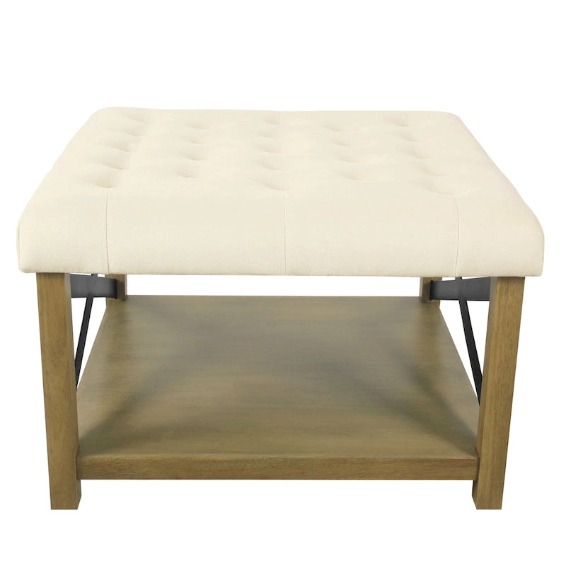 Pouf carré de cocktail avec plateau capitonné HomePop