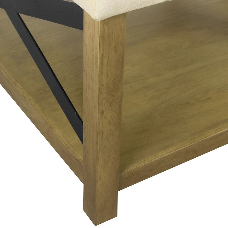 Pouf carré de cocktail avec plateau capitonné HomePop