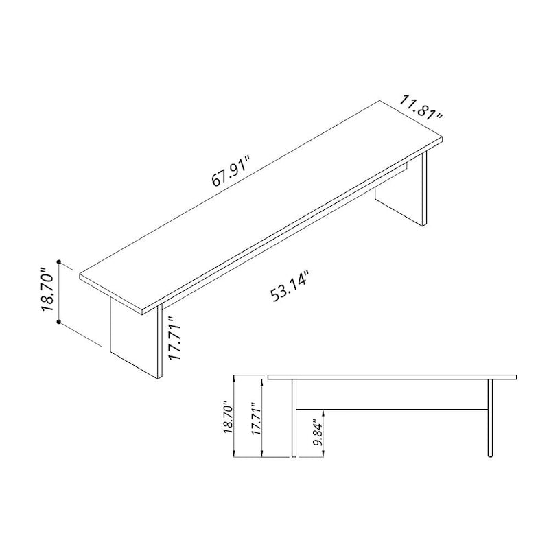 Banc de salle à manger moderne Manhattan Comfort Nomad 67.91