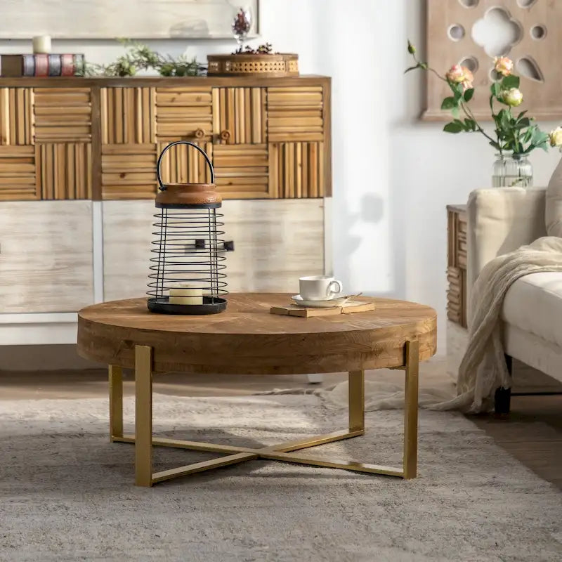 31,29 Table Basse Ronde Moderne Rétro avec Jonction