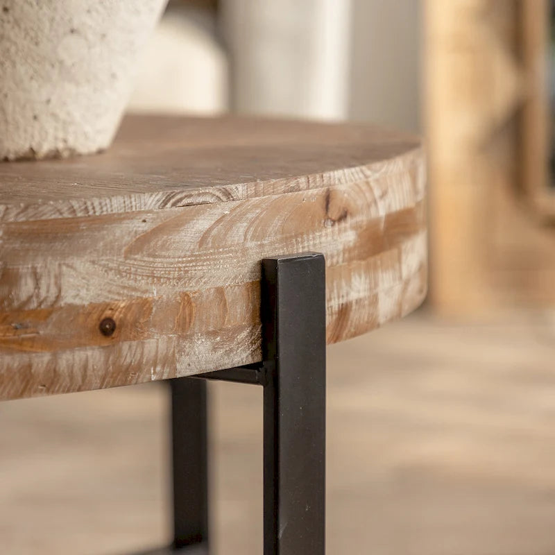31,29 Table Basse Ronde Moderne Rétro avec Jonction