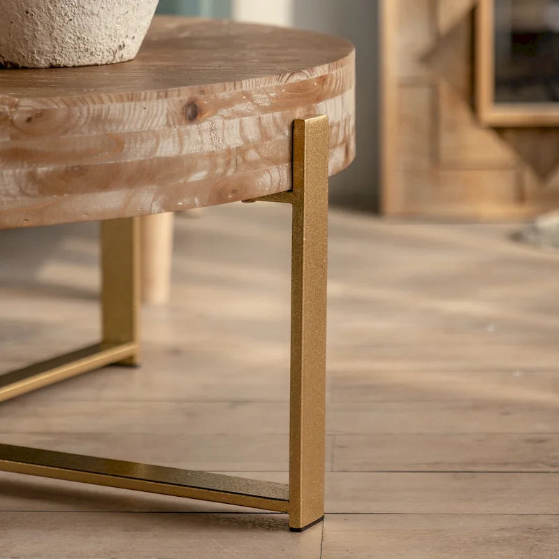 31,29 Table Basse Ronde Moderne Rétro avec Jonction