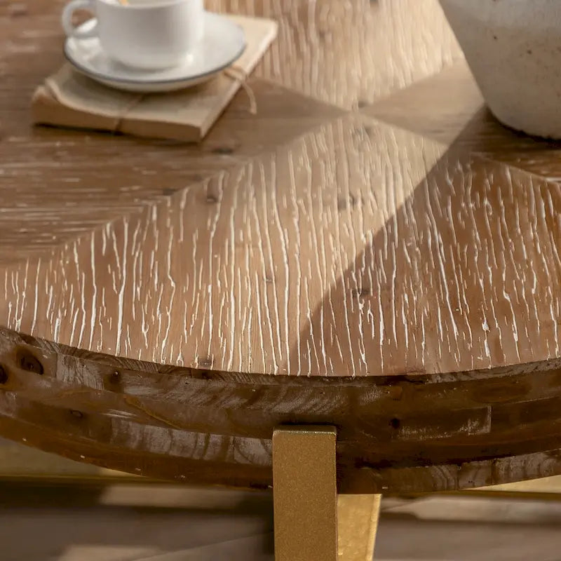 31,29 Table Basse Ronde Moderne Rétro avec Jonction