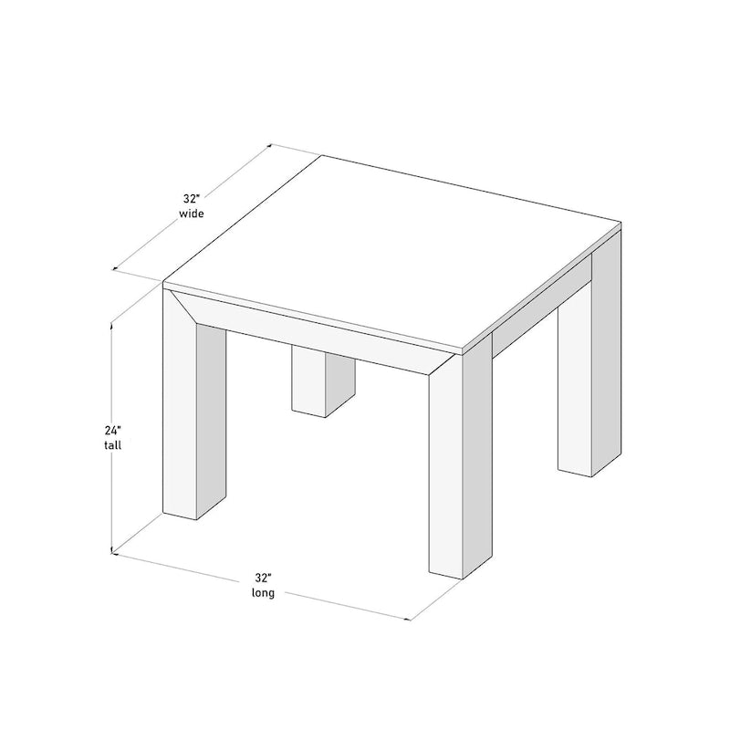 Table d'angle carrée moderne Planche et Poutre - 32