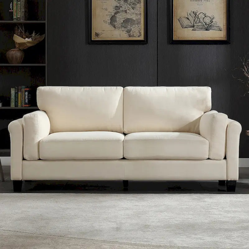 Morden Fort Canapé double moderne à accoudoirs, canapé à assise profonde, coussins de dossier rembourrés, tissu d'ameublement durable