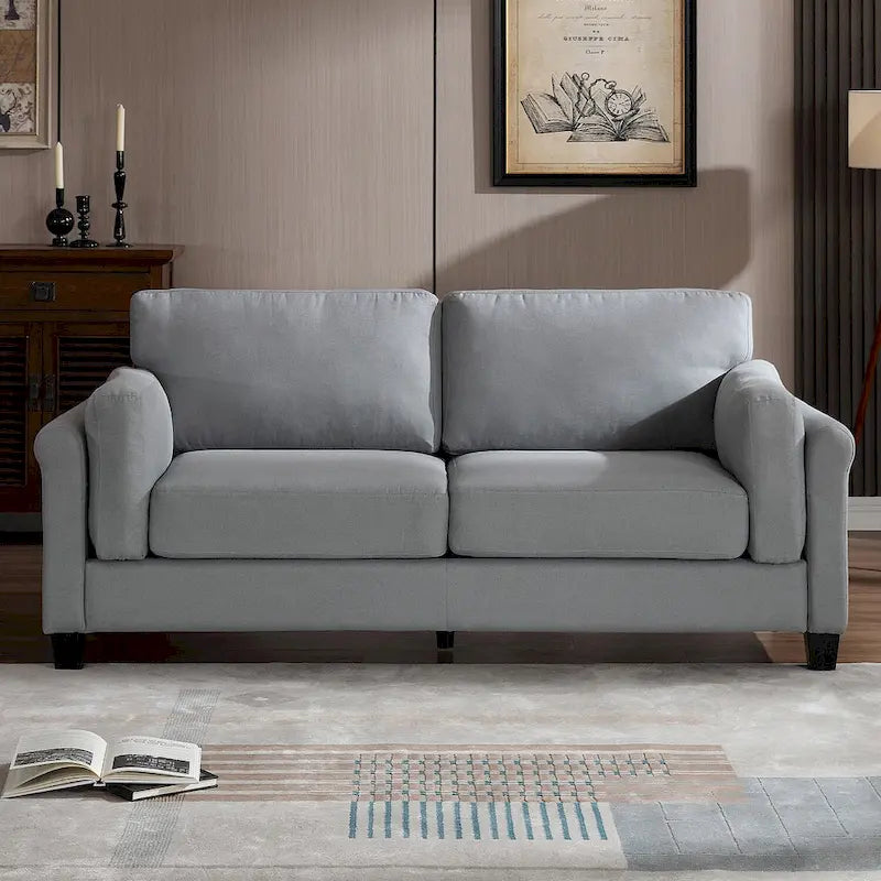 Morden Fort Canapé double moderne à accoudoirs, canapé à assise profonde, coussins de dossier rembourrés, tissu d'ameublement durable