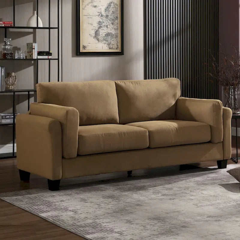 Morden Fort Canapé double moderne à accoudoirs, canapé à assise profonde, coussins de dossier rembourrés, tissu d'ameublement durable