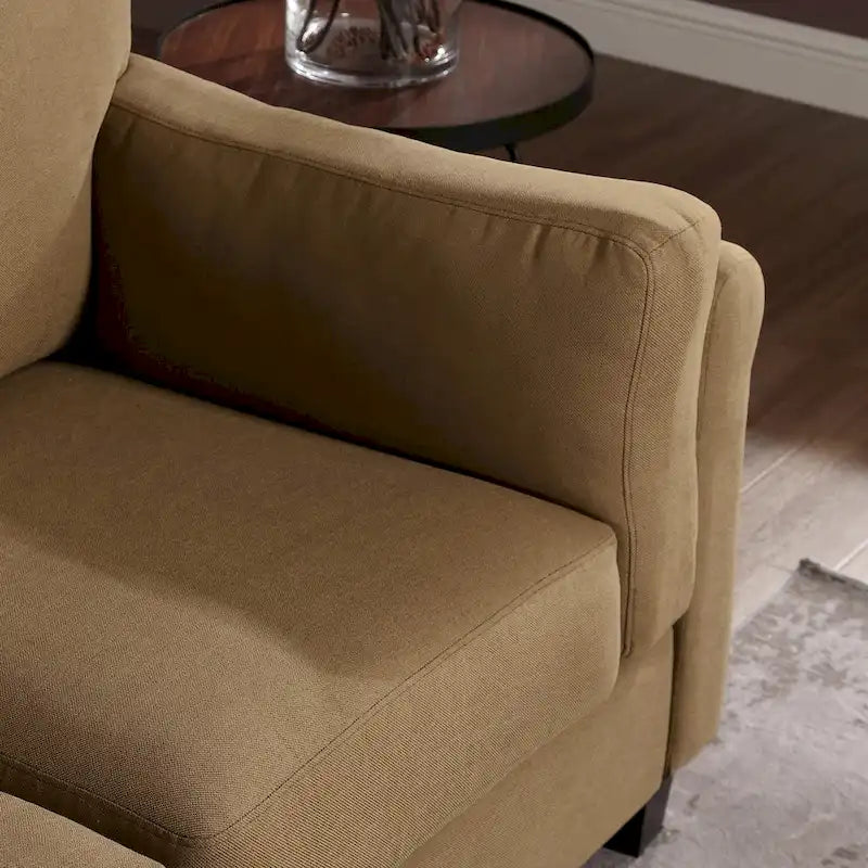 Morden Fort Canapé double moderne à accoudoirs, canapé à assise profonde, coussins de dossier rembourrés, tissu d'ameublement durable