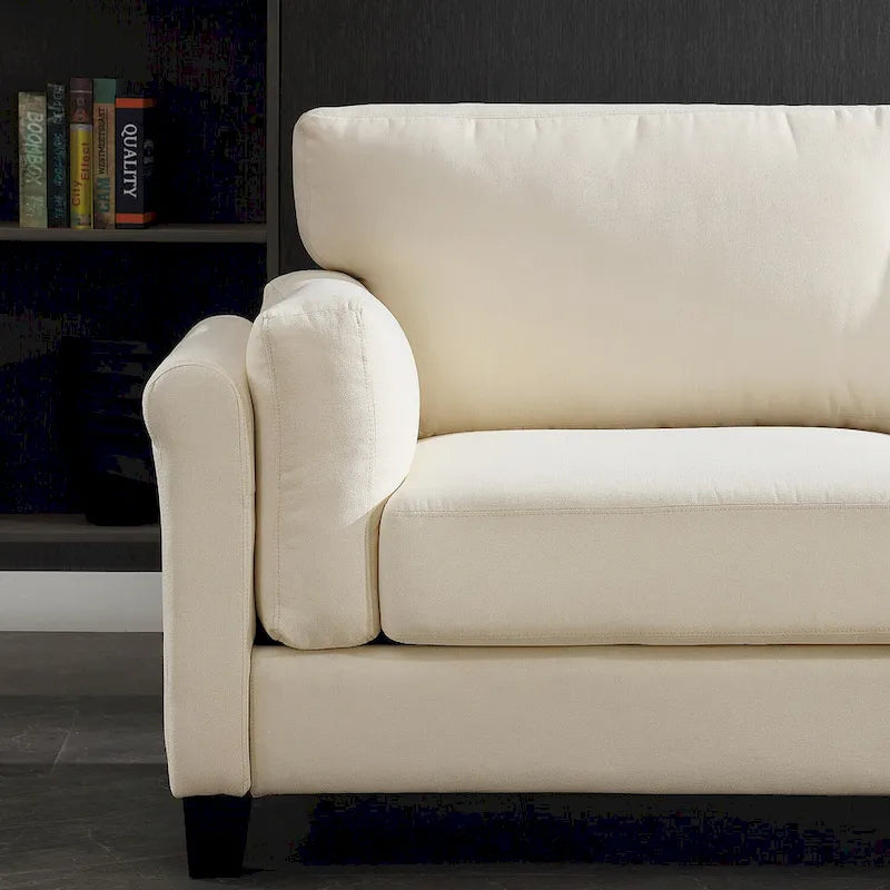 Morden Fort Canapé double moderne à accoudoirs, canapé à assise profonde, coussins de dossier rembourrés, tissu d'ameublement durable