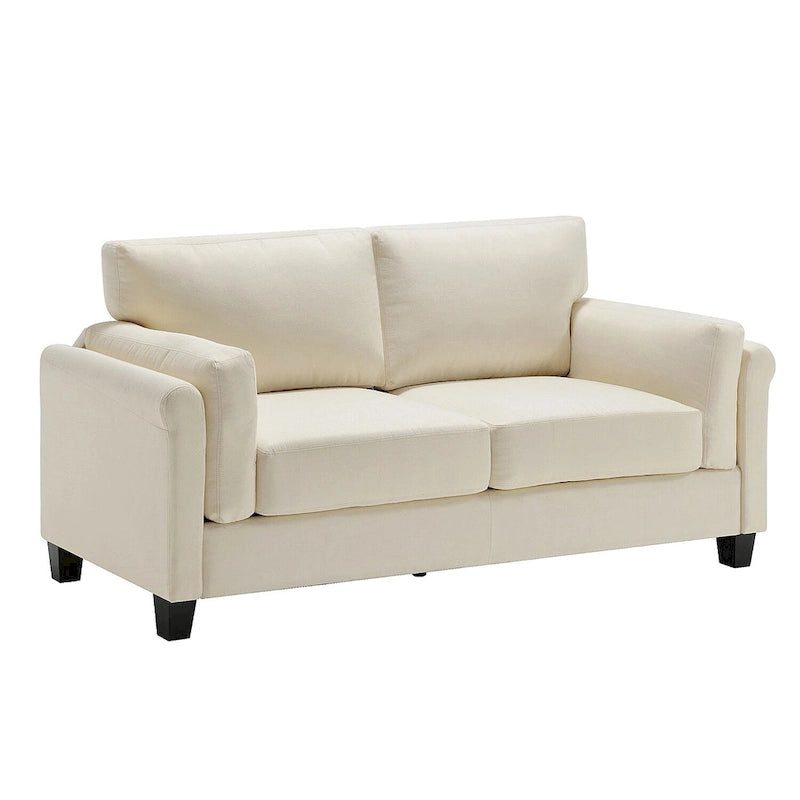 Morden Fort Canapé double moderne à accoudoirs, canapé à assise profonde, coussins de dossier rembourrés, tissu d'ameublement durable