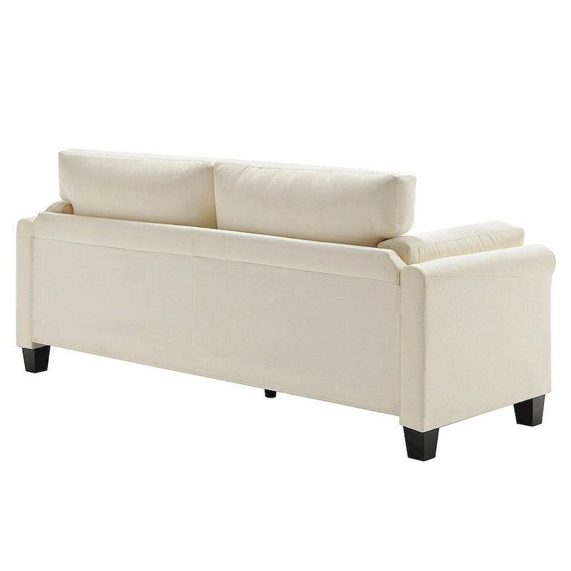 Morden Fort Canapé double moderne à accoudoirs, canapé à assise profonde, coussins de dossier rembourrés, tissu d'ameublement durable