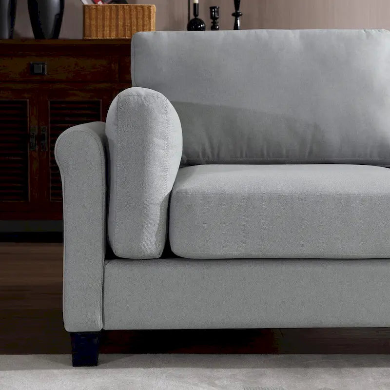 Morden Fort Canapé double moderne à accoudoirs, canapé à assise profonde, coussins de dossier rembourrés, tissu d'ameublement durable