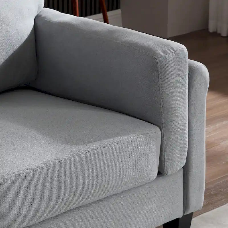 Morden Fort Canapé double moderne à accoudoirs, canapé à assise profonde, coussins de dossier rembourrés, tissu d'ameublement durable