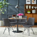 angelo:HOME Kavitt Mid-century Modern Velvet 5-piece Round Dining Set