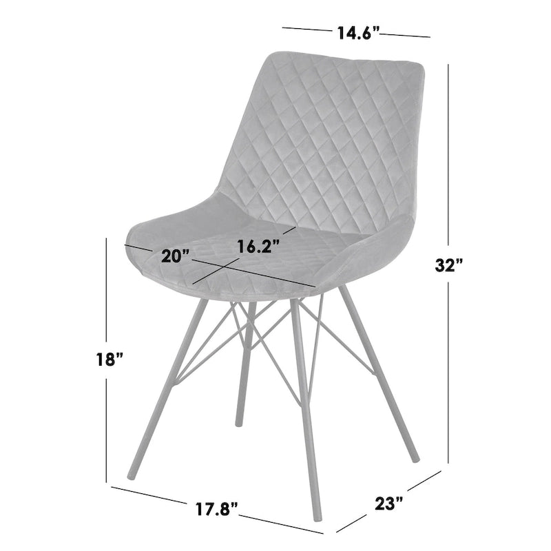 angelo:Ensemble de salle à manger rond 5 pièces en velours Kavitt, style moderne du milieu du siècle