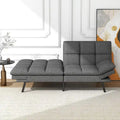 Futon moderne en lin avec mousse à mémoire de forme et accoudoirs réglables