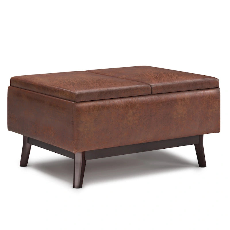 WYNDENHALL Ethan Pouf de table rectangulaire style moderne du milieu du siècle, 34 pouces de large