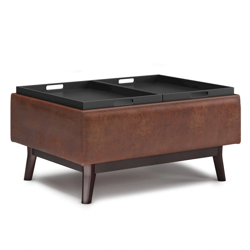 WYNDENHALL Ethan Pouf de table rectangulaire style moderne du milieu du siècle, 34 pouces de large