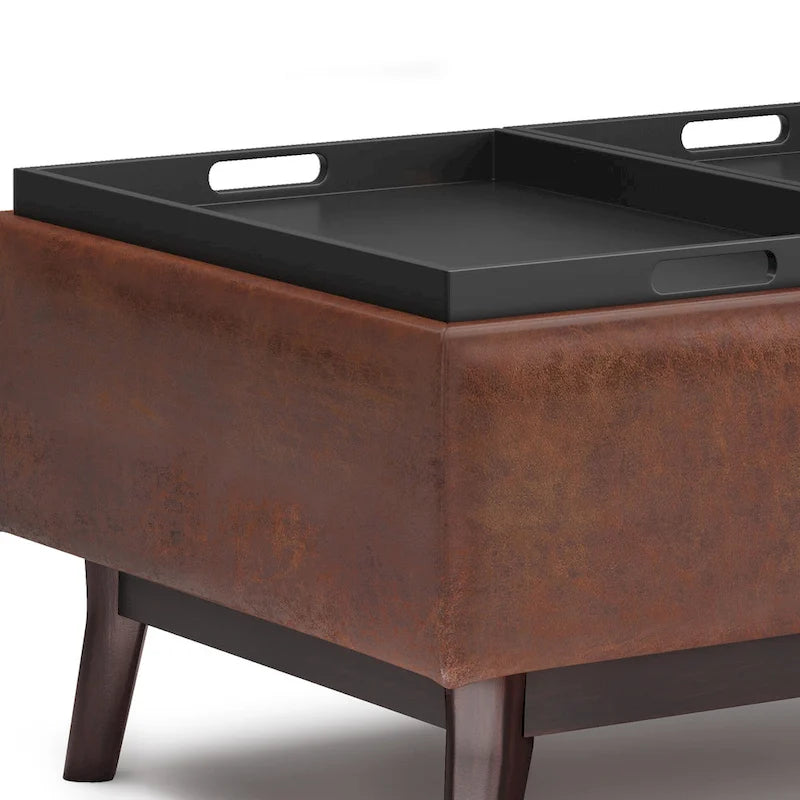 WYNDENHALL Ethan Pouf de table rectangulaire style moderne du milieu du siècle, 34 pouces de large