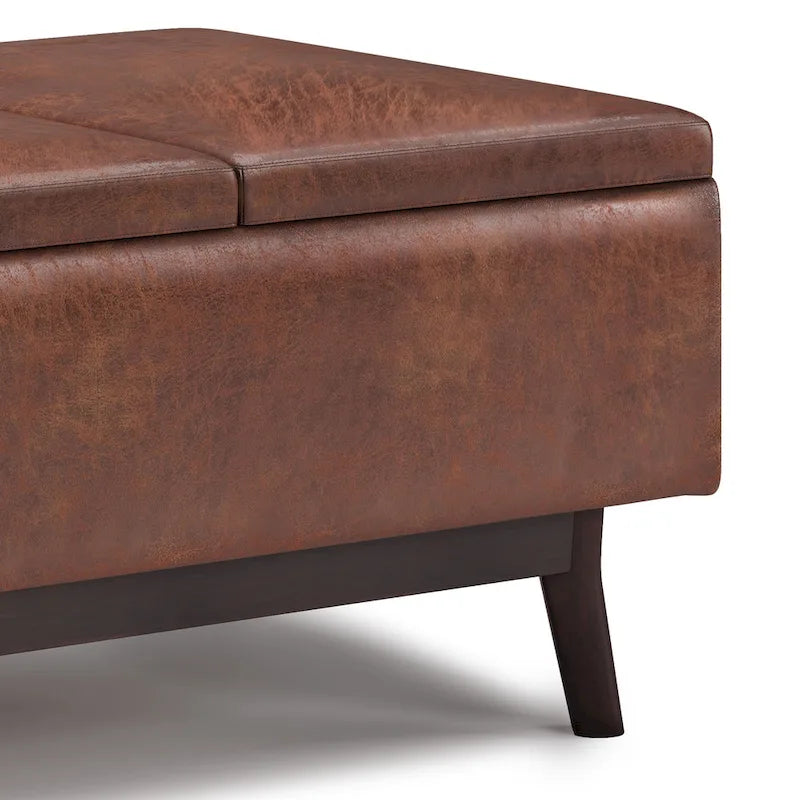 WYNDENHALL Ethan Pouf de table rectangulaire style moderne du milieu du siècle, 34 pouces de large
