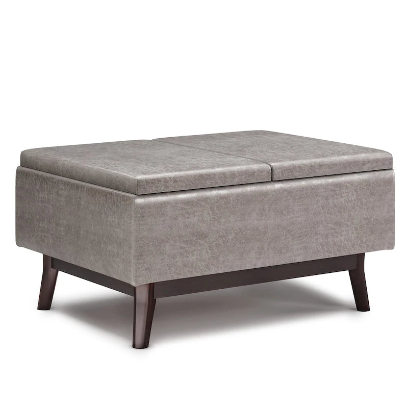 WYNDENHALL Ethan Pouf de table rectangulaire style moderne du milieu du siècle, 34 pouces de large