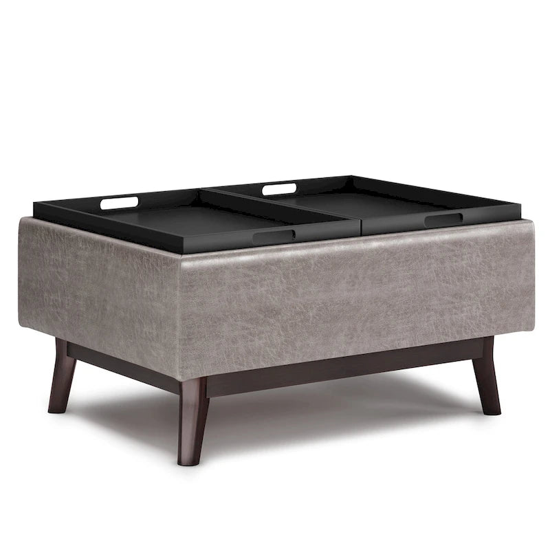 WYNDENHALL Ethan Pouf de table rectangulaire style moderne du milieu du siècle, 34 pouces de large