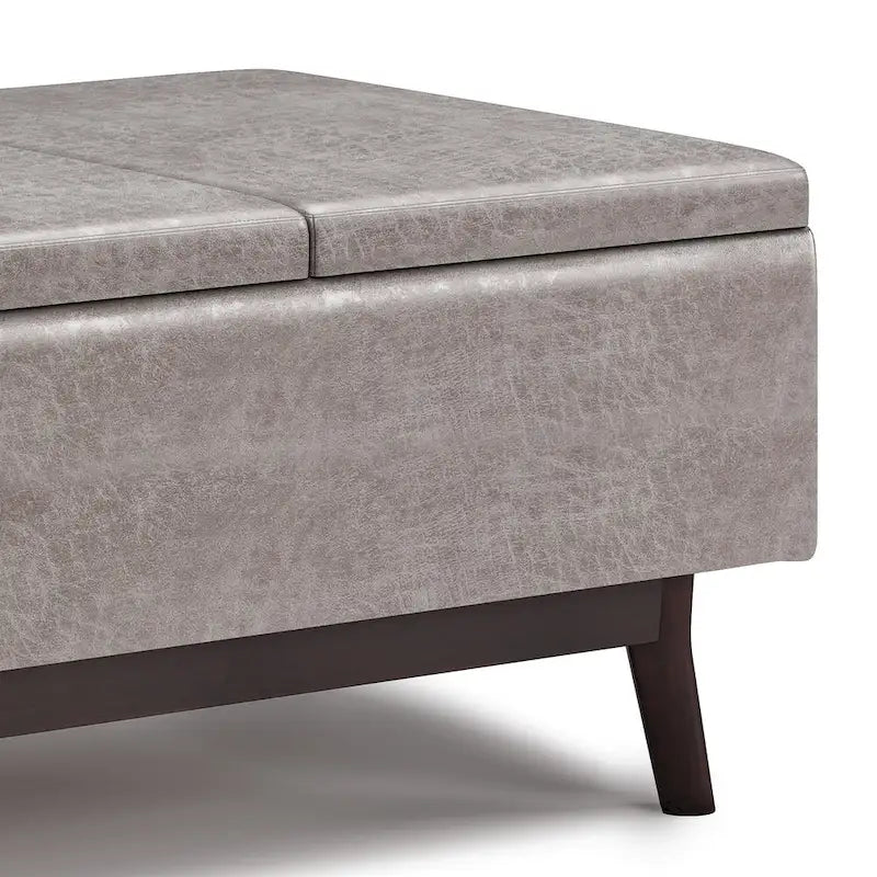 WYNDENHALL Ethan Pouf de table rectangulaire style moderne du milieu du siècle, 34 pouces de large