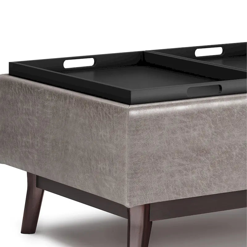 WYNDENHALL Ethan Pouf de table rectangulaire style moderne du milieu du siècle, 34 pouces de large