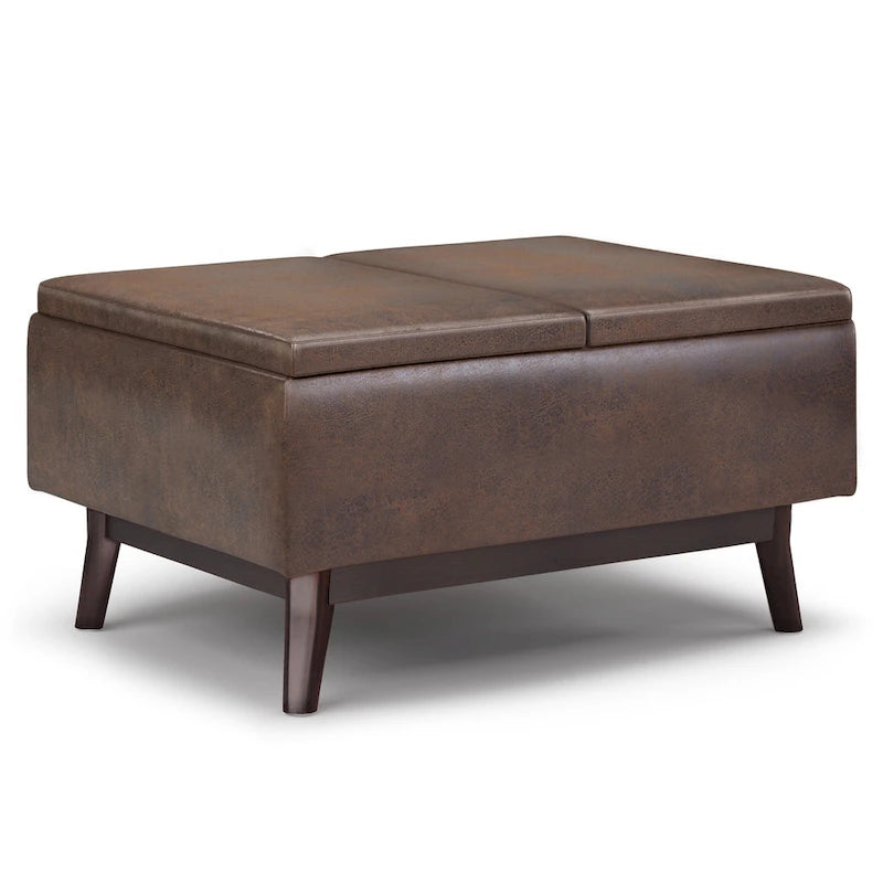 WYNDENHALL Ethan Pouf de table rectangulaire style moderne du milieu du siècle, 34 pouces de large