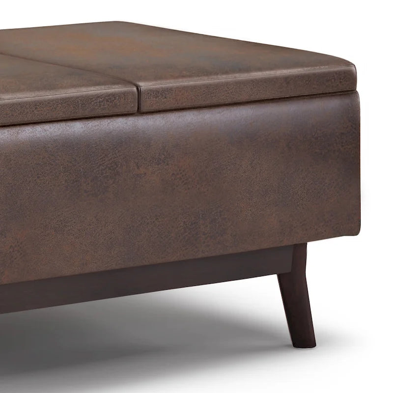 WYNDENHALL Ethan Pouf de table rectangulaire style moderne du milieu du siècle, 34 pouces de large