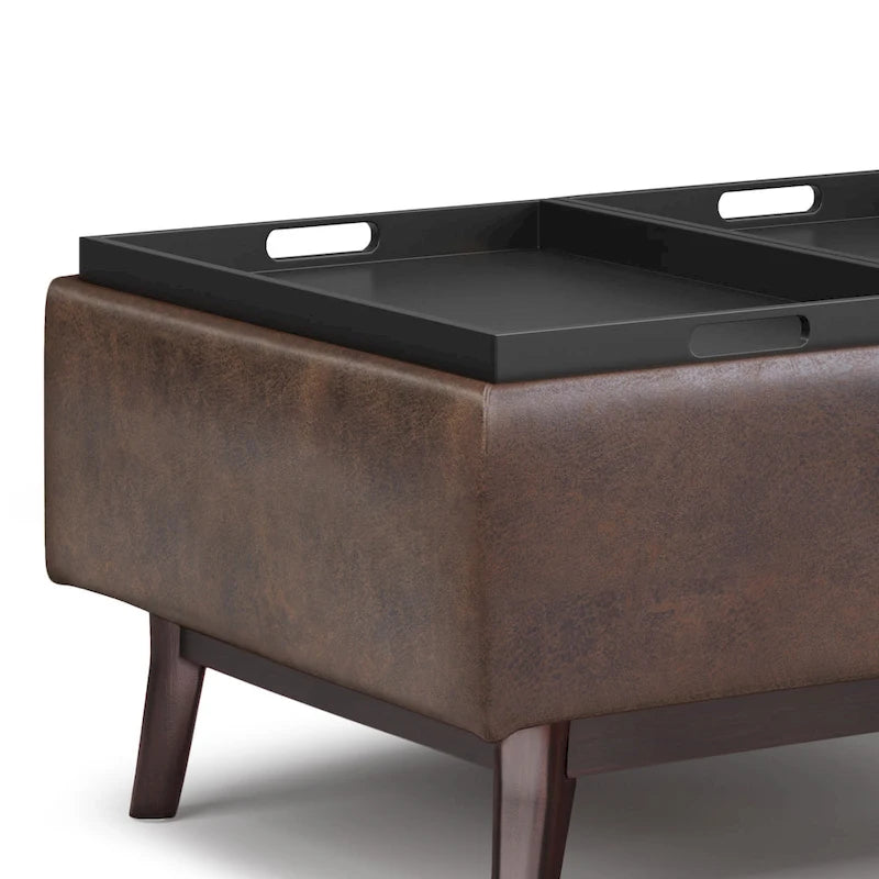 WYNDENHALL Ethan Pouf de table rectangulaire style moderne du milieu du siècle, 34 pouces de large
