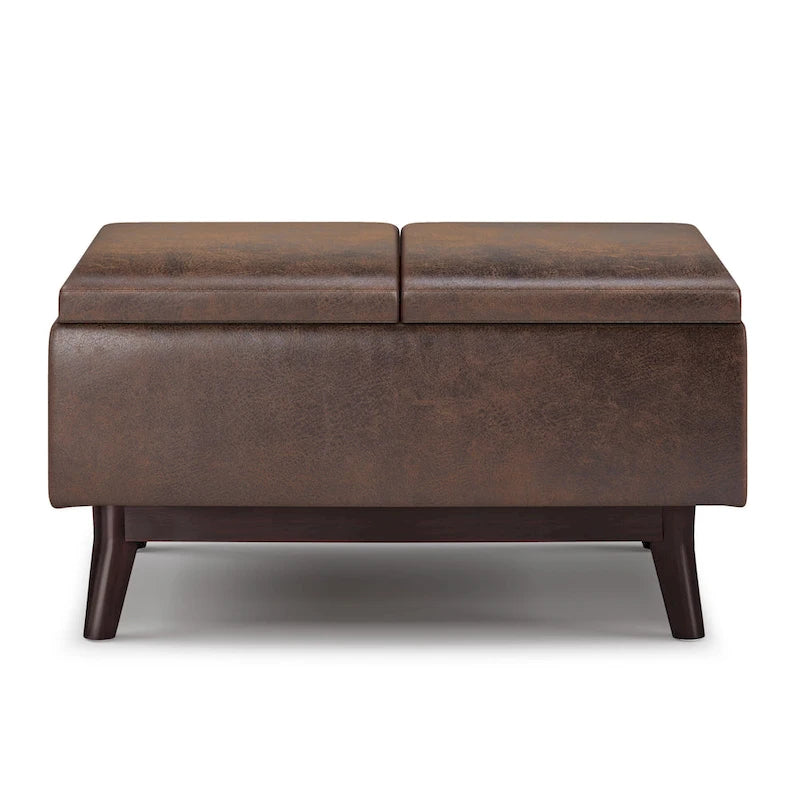 WYNDENHALL Ethan Pouf de table rectangulaire style moderne du milieu du siècle, 34 pouces de large