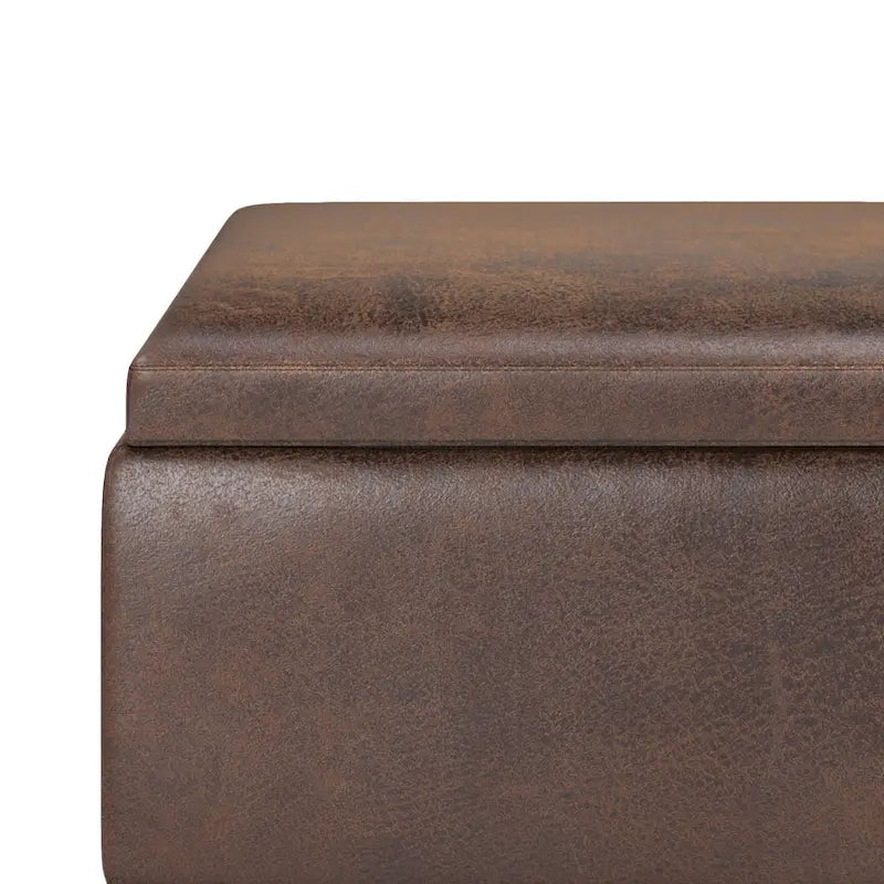 WYNDENHALL Ethan Pouf de table rectangulaire style moderne du milieu du siècle, 34 pouces de large