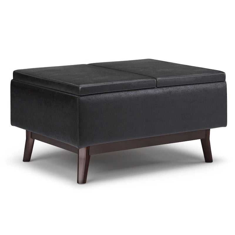 WYNDENHALL Ethan Pouf de table rectangulaire style moderne du milieu du siècle, 34 pouces de large