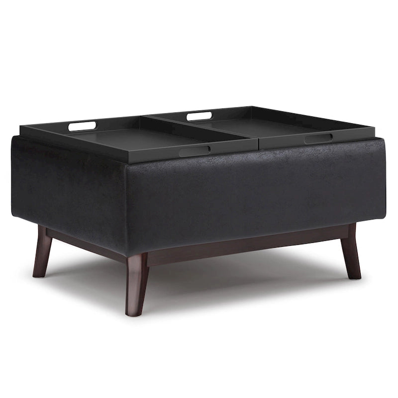WYNDENHALL Ethan Pouf de table rectangulaire style moderne du milieu du siècle, 34 pouces de large