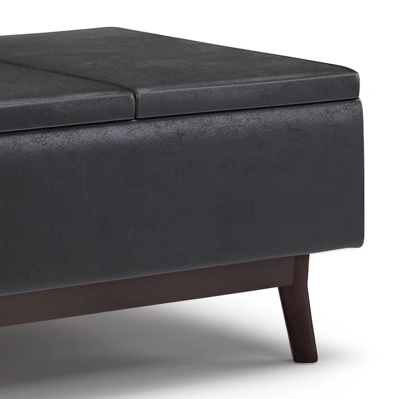 WYNDENHALL Ethan Pouf de table rectangulaire style moderne du milieu du siècle, 34 pouces de large