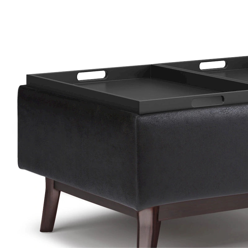 WYNDENHALL Ethan Pouf de table rectangulaire style moderne du milieu du siècle, 34 pouces de large