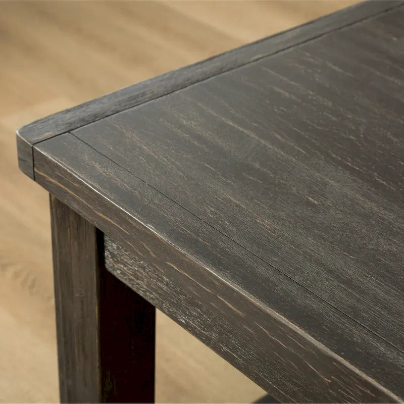 Ensemble de salle à manger 7 pièces en bois finition noir antique Leviton de Roundhill Furniture