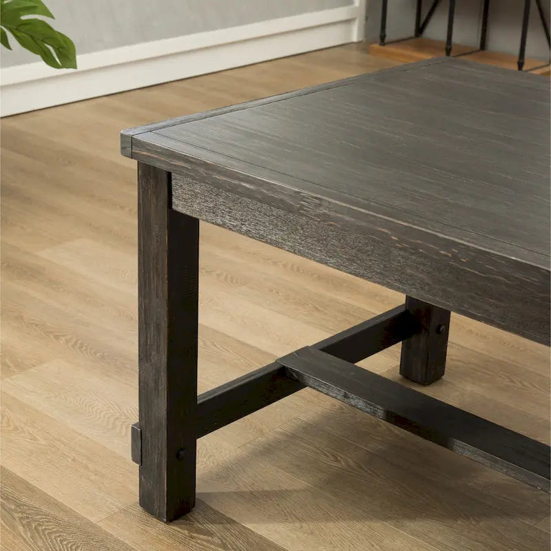 Ensemble de salle à manger 7 pièces en bois finition noir antique Leviton de Roundhill Furniture