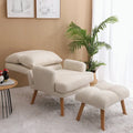 Fauteuil d'appoint et son pouf, avec dossier réglable