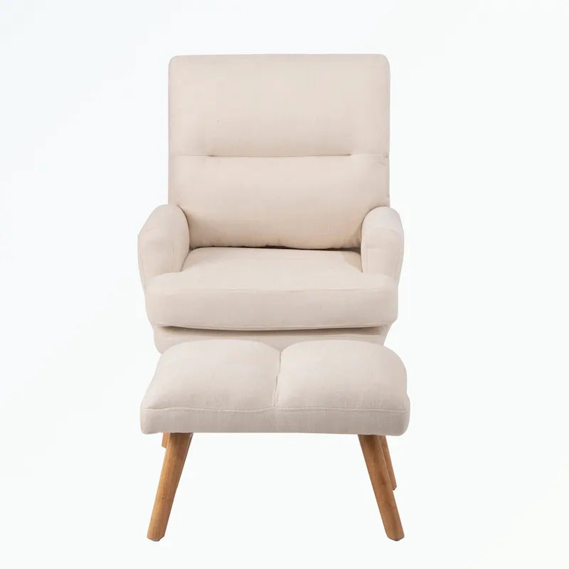 Fauteuil d'appoint et son pouf, avec dossier réglable