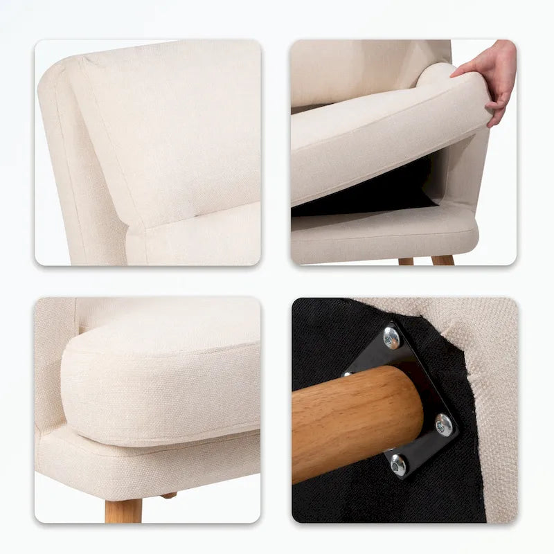 Fauteuil d'appoint et son pouf, avec dossier réglable