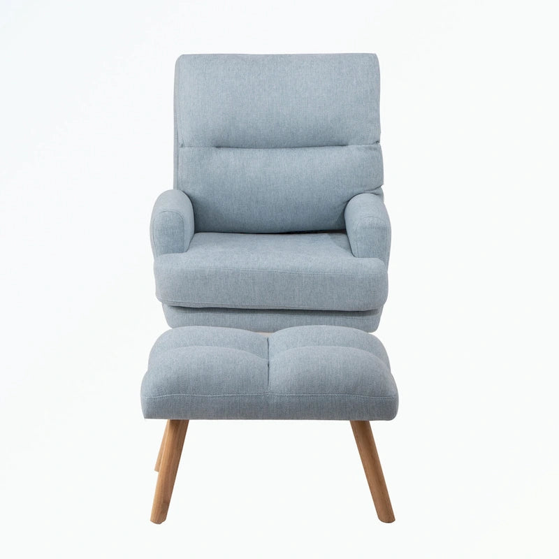 Fauteuil d'appoint et son pouf, avec dossier réglable