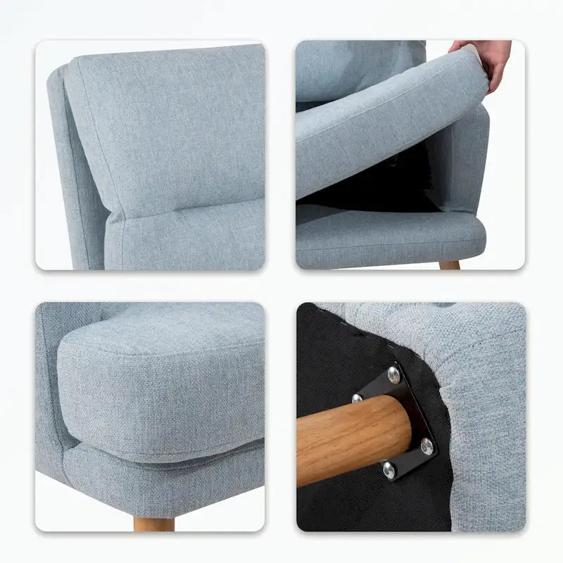 Fauteuil d'appoint et son pouf, avec dossier réglable